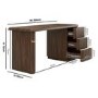 Dark Wood Modern Office Desk with Drawers - Banks