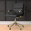 Black Faux Leather Swivel Office Chair - Benson