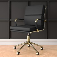 Black Faux Leather Swivel Office Chair - Benson