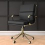 Black Faux Leather Swivel Office Chair - Benson