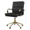 Black Faux Leather Swivel Office Chair - Benson