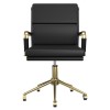 Black Faux Leather Swivel Office Chair - Benson