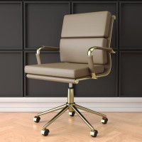 Brown Faux Leather Swivel Office Chair - Benson