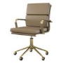 Brown Faux Leather Swivel Office Chair - Benson