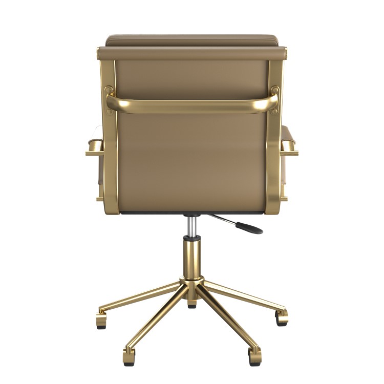 Brown Faux Leather Swivel Office Chair - Benson