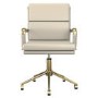 Beige Faux Leather Swivel Office Chair - Benson