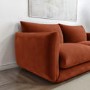 Low Curved 3 Seater Sofa in Burnt Orange Velvet - Bodi