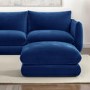 Large Navy Velvet Footstool - Bodi