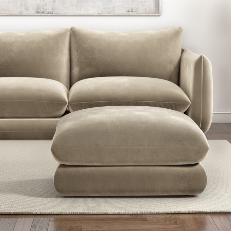 Large Mink Velvet Footstool - Bodi