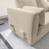 Cream Fabric Corner Sofa Bed with Storage - Seats 4 - Boe
