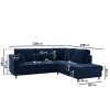 Navy Velvet Corner Sofa Bed with Storage - Seats 4 - Boe