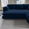 Navy Velvet Corner Sofa Bed with Storage - Seats 4 - Boe