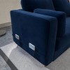 Navy Velvet Corner Sofa Bed with Storage - Seats 4 - Boe