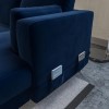 Navy Velvet U Shape Sofa Bed with Storage - Seats 6 - Boe
