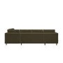 Khaki Green Velvet U-Shaped Right Hand Sofa Bed with Storage - Seats 6 - Boe