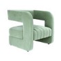 Sage Green Art Deco Armchair with Ribbed Detail - Boni
