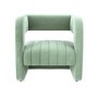 Sage Green Art Deco Armchair with Ribbed Detail - Boni