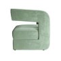 Sage Green Art Deco Armchair with Ribbed Detail - Boni