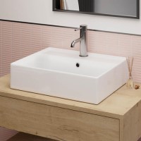 ONLY OPENED - White Square Countertop Basin 497mm - Bowen ONLY OPENED - White Square Countertop Basin 497mm - Bowen