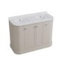 1200mm Beige Curved Freestanding Double Vanity Unit with Basins - Bowland