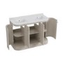 1200mm Beige Curved Freestanding Double Vanity Unit with Basins - Bowland