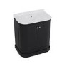 GRADE A1 - 800mm Black Curved Freestanding Vanity Unit with Basin - Bowland