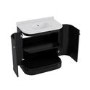 GRADE A1 - 800mm Black Curved Freestanding Vanity Unit with Basin - Bowland