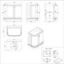 GRADE A1 - 800mm Black Curved Freestanding Vanity Unit with Basin - Bowland 