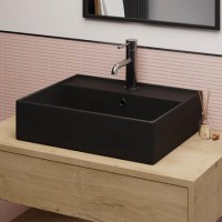 ONLY OPENED - Matt Black Square Countertop Basin 497mm - Bowen ONLY OPENED - Matt Black Square Countertop Basin 497mm - Bowen