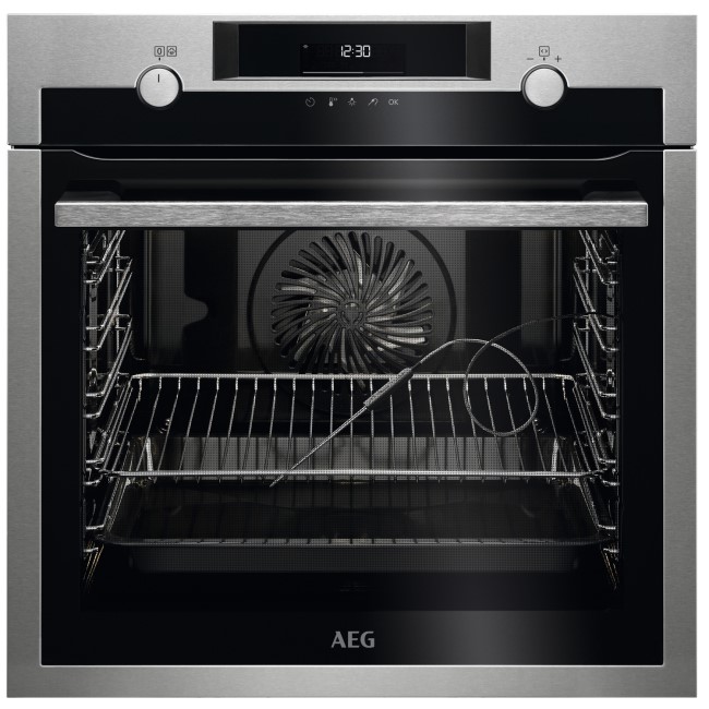AEG SteamBake Electric Built-in Pyrolytic Single Oven - Stainless Steel