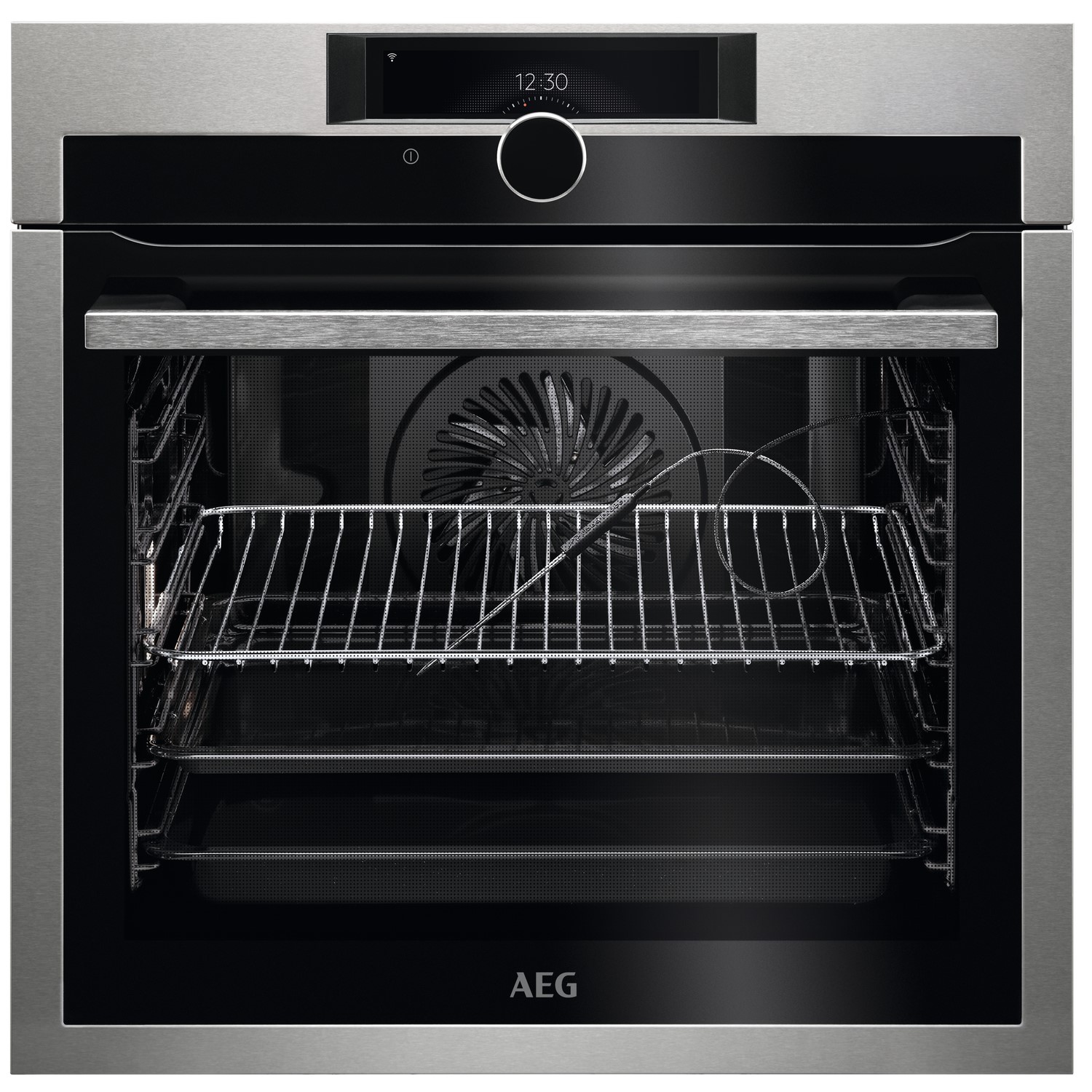 AEG 8000 AssistedCooking Electric Single Oven with Food Sensor & Command Wheel - Stainless Steel