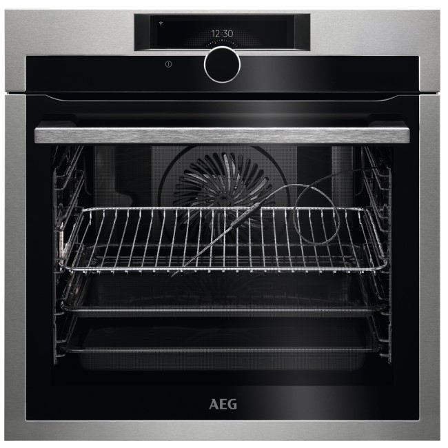 AEG 8000 Electric Single Oven with Food Sensor & Command Wheel - Stainless Steel
