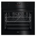 78811171/1/BPK556260B Refurbished AEG 6000 Series SteamBake BPK556260B 60cm Single Built In Electric Oven with Food Probe Black