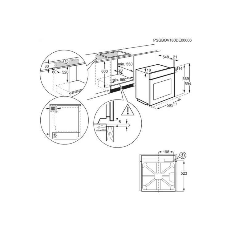 Refurbished AEG 6000 Series SteamBake BPS355061M 60cm Single Built In Electric Oven Stainless Steel