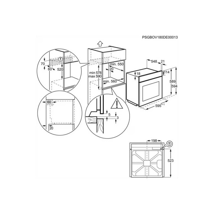 Refurbished AEG 6000 Series SteamBake BPS355061M 60cm Single Built In Electric Oven Stainless Steel
