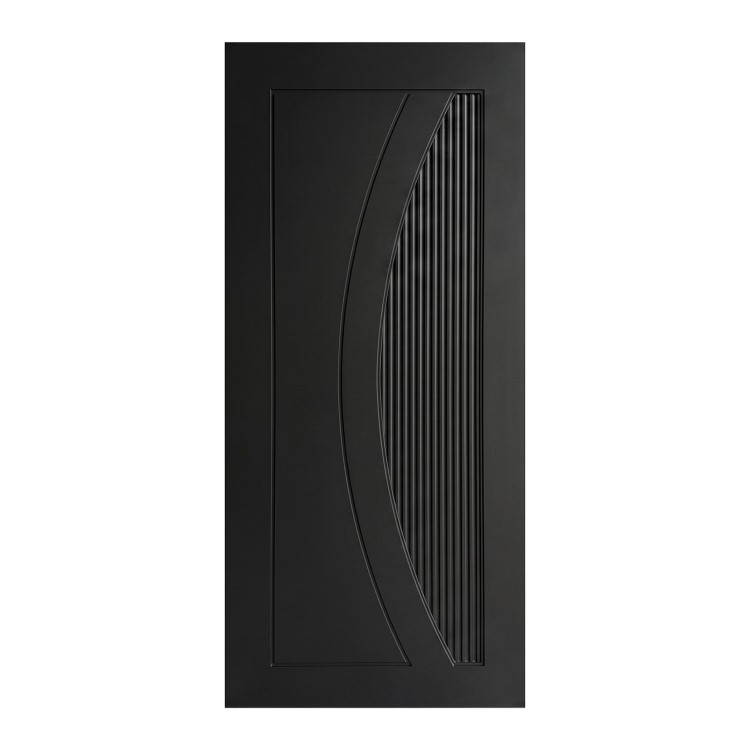 Internal Black Door with Reeded Panel - Pre-Finished - 1981 x 686 x 35mm - Salerno - XL Joinery