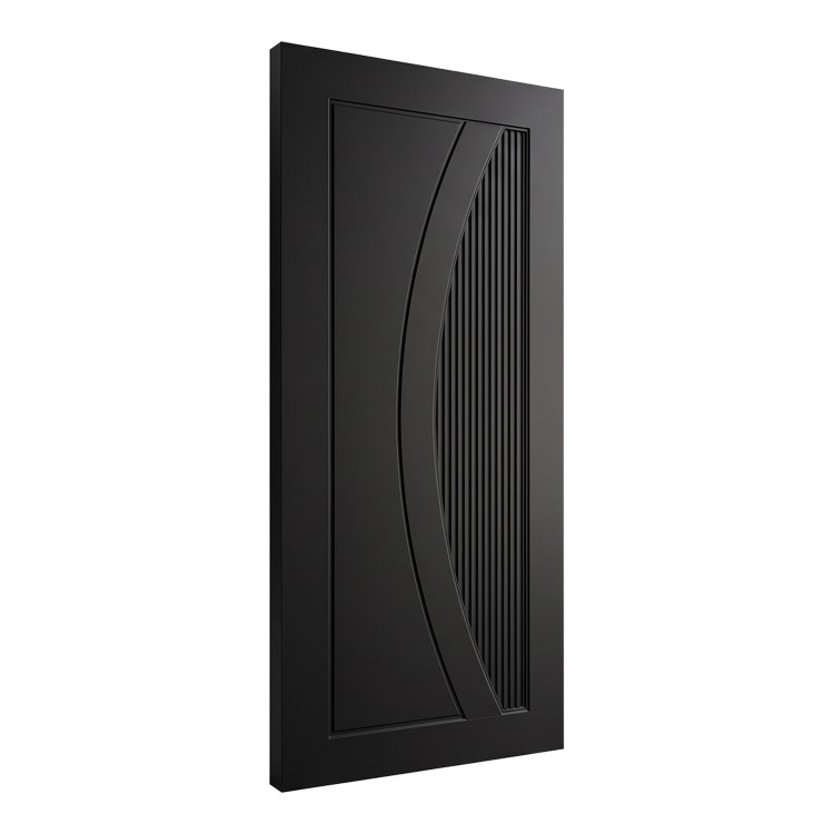 Internal Black Door with Reeded Panel - Pre-Finished - 1981 x 686 x 35mm - Salerno - XL Joinery