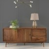 Walnut Sideboard with Drawers &amp; Sliding Doors - Briana 
