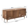 Walnut Sideboard with Drawers & Sliding Doors - Briana 