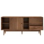 Walnut Sideboard with Drawers & Sliding Doors - Briana 