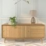 Solid Oak Sideboard with Sliding Doors & Drawers - Scandi - Briana