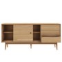 Solid Oak Sideboard with Sliding Doors & Drawers - Scandi - Briana