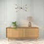 Solid Oak Sideboard with Sliding Doors & Drawers - Scandi - Briana