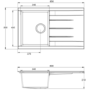 Rocklite Bredon Single Bowl Inset Black Composite Kitchen Sink with Reversible Drainer