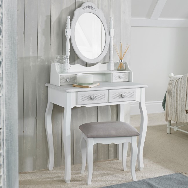 White Painted French Dressing Table - Brittany - LPD