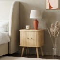 BRR001 Oak Mid-Century Bedside Table with Tambour Doors - Breuer