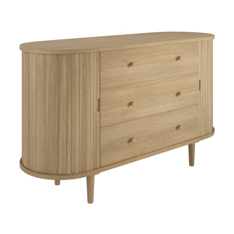 Wide Oak Sideboard with Cupboards - Breuer