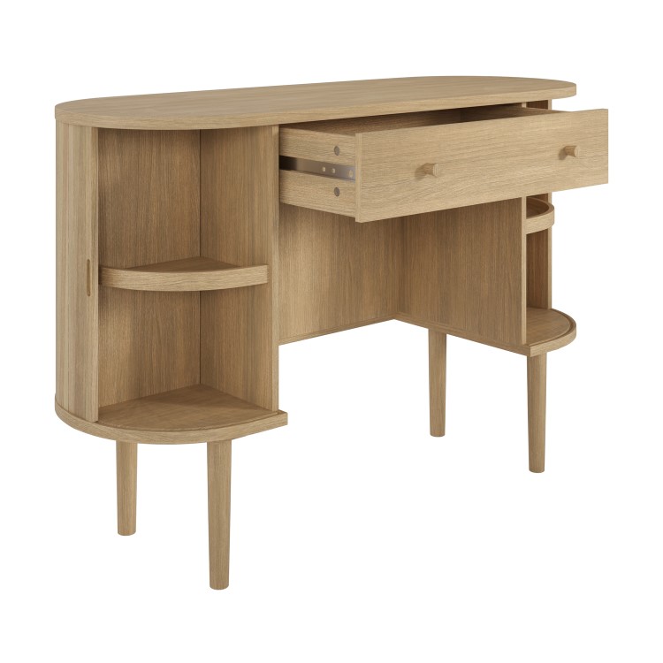 Oak Dressing Table with Drawer and Cupboards - Breuer
