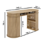 Oak Curved Office Desk with Sliding Doors - Breuer