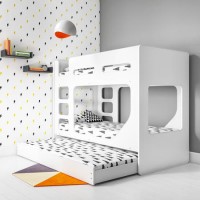 White Pod Bunk Bed with Trundle - Braxton